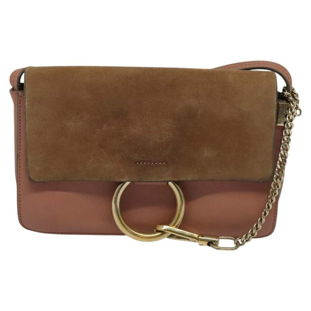 Chloe Leather Fay Shoulder Bag Pink